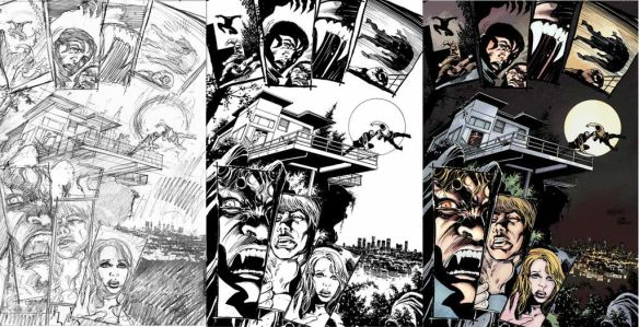 Tom Mandrake Blood Kiss Graphic novel panel progression.